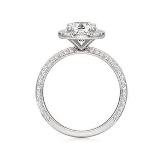 Knife Edge Prong Set Halo Round Engagement Ring
