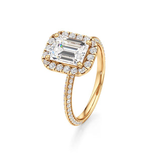 Knife Edge Prong Set Halo Round Engagement Ring