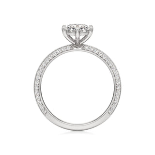Knife Edge Prong Set Six Prong Round Engagement Ring