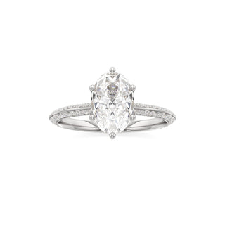 Knife Edge Prong Set Six Prong Round Engagement Ring