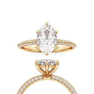 Knife Edge Prong Set Six Prong Round Engagement Ring