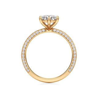 Knife Edge Prong Set Six Prong Round Engagement Ring