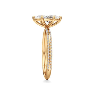 Knife Edge Prong Set Six Prong Round Engagement Ring