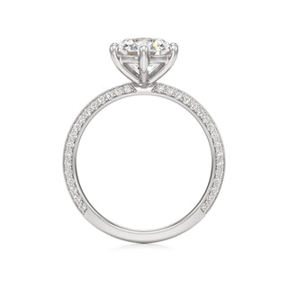 Knife Edge Prong Set Six Prong Round Engagement Ring