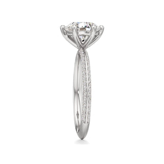 Knife Edge Prong Set Six Prong Round Engagement Ring