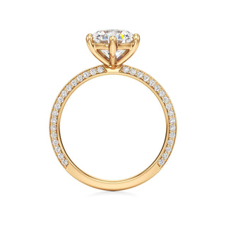 Knife Edge Prong Set Six Prong Round Engagement Ring
