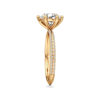 Knife Edge Prong Set Six Prong Round Engagement Ring