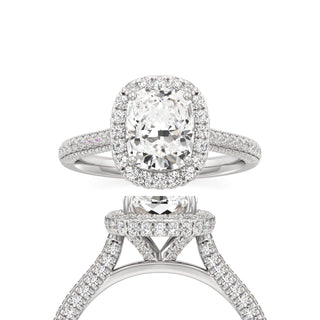 Lavender Round Halo with Pave Band
