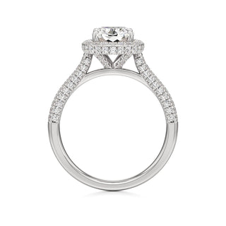 Lavender Round Halo with Pave Band