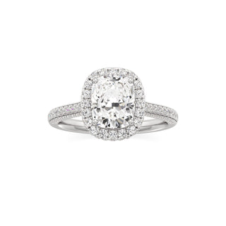 Lavender Round Halo with Pave Band
