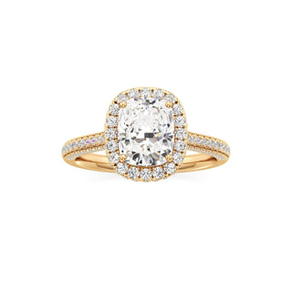 Lavender Round Halo with Pave Band