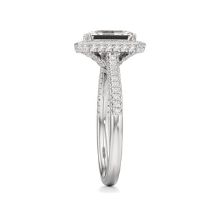 Lavender Round Halo with Pave Band