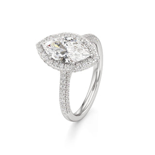 Lavender Round Halo with Pave Band