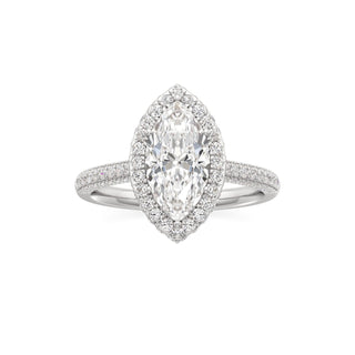 Lavender Round Halo with Pave Band