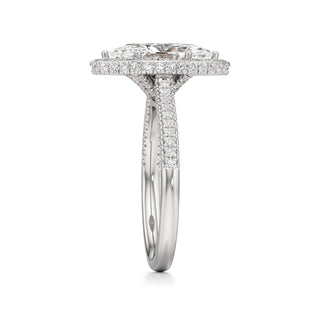 Lavender Round Halo with Pave Band