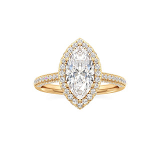 Lavender Round Halo with Pave Band