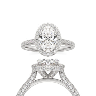 Lavender Round Halo with Pave Band