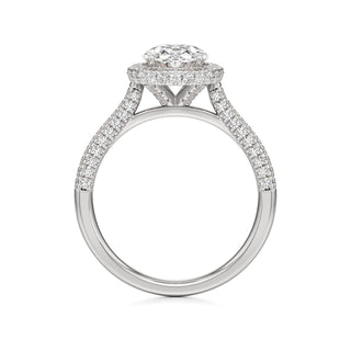 Lavender Round Halo with Pave Band