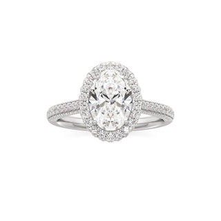 Lavender Round Halo with Pave Band