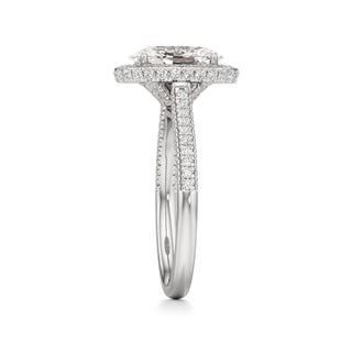 Lavender Round Halo with Pave Band