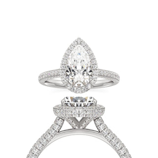 Lavender Round Halo with Pave Band