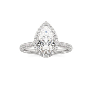 Lavender Round Halo with Pave Band