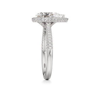 Lavender Round Halo with Pave Band