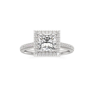 Lavender Round Halo with Pave Band