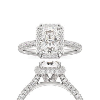 Lavender Round Halo with Pave Band