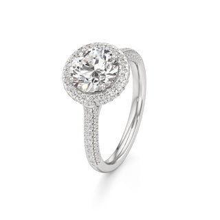 Lavender Round Halo with Pave Band