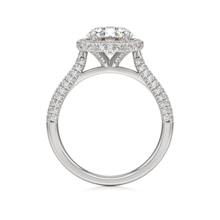 Lavender Round Halo with Pave Band