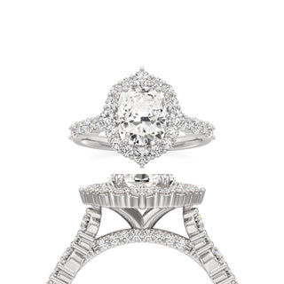 Lira Pear Kite Halo with Diamond Band