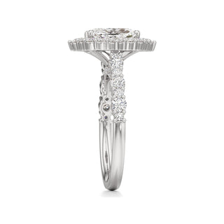 Lira Pear Kite Halo with Diamond Band