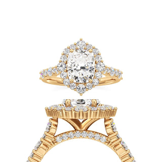Lira Pear Kite Halo with Diamond Band