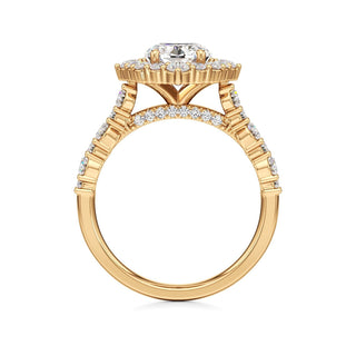 Lira Pear Kite Halo with Diamond Band
