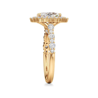 Lira Pear Kite Halo with Diamond Band