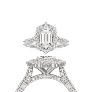 Lira Pear Kite Halo with Diamond Band