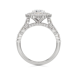 Lira Pear Kite Halo with Diamond Band
