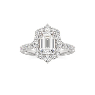 Lira Pear Kite Halo with Diamond Band