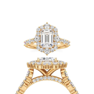 Lira Pear Kite Halo with Diamond Band