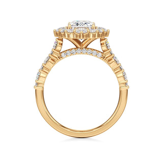 Lira Pear Kite Halo with Diamond Band