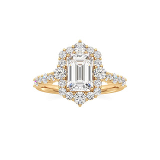 Lira Pear Kite Halo with Diamond Band