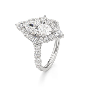 Lira Pear Kite Halo with Diamond Band