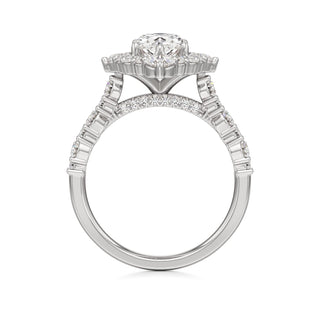 Lira Pear Kite Halo with Diamond Band