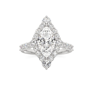 Lira Pear Kite Halo with Diamond Band