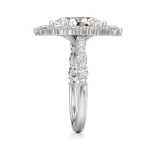Lira Pear Kite Halo with Diamond Band