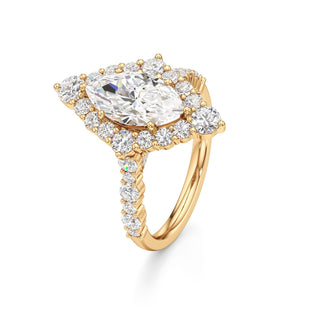 Lira Pear Kite Halo with Diamond Band