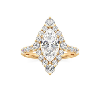 Lira Pear Kite Halo with Diamond Band