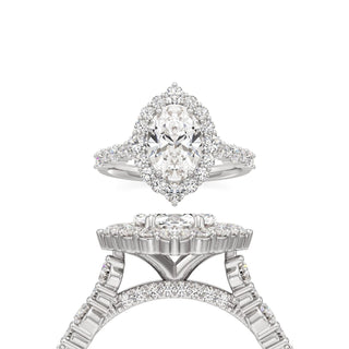 Lira Pear Kite Halo with Diamond Band
