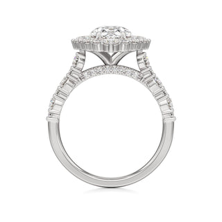 Lira Pear Kite Halo with Diamond Band